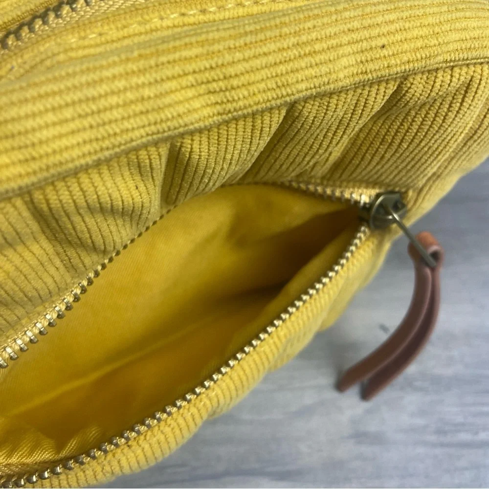 Mustard Yellow Quilted Corduroy Women's‎ Clutch Bag